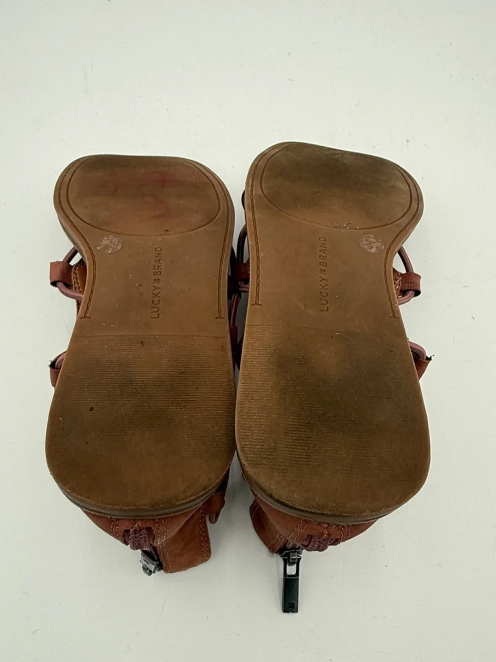 Lucky Brand Women's Dusty Rose Gladiator Sandals 5.5M leather perforated Y2K